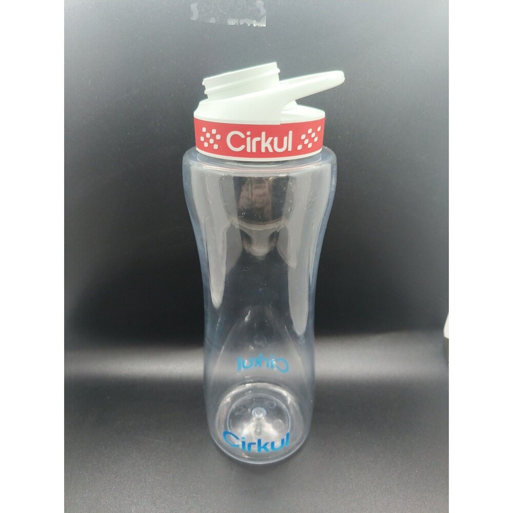 Cirkul Clear Plastic Water Bottle Red White Lid Reusable Bottle No Cartridge